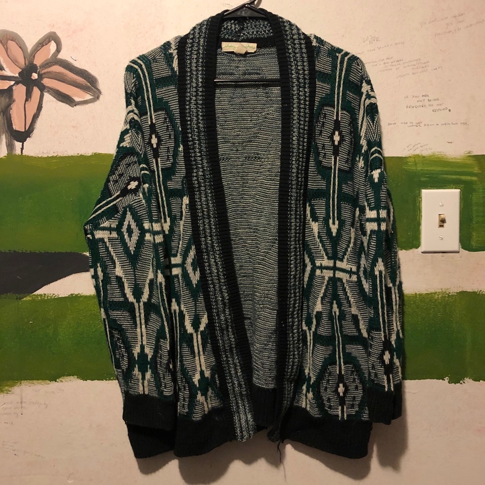 Green patterned Cardigan